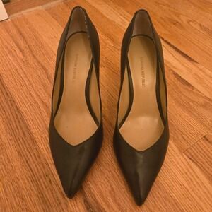 Banana Republic Black Leather Pointed Toe Stiletto Heels Pumps size 7